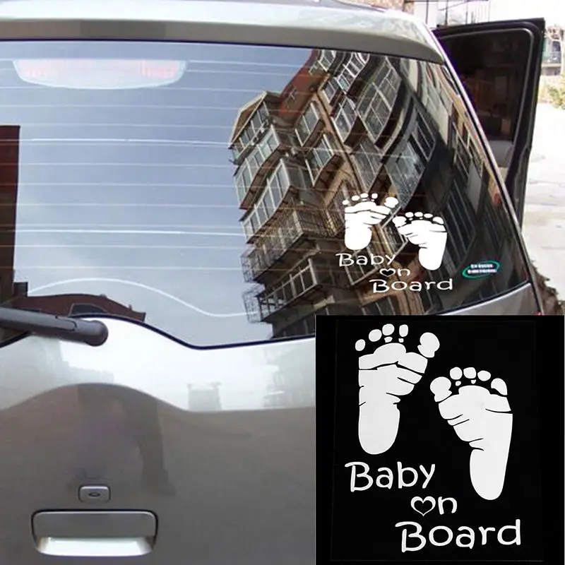 

Renault Toyota Car-styling 3D Silver Motorcycle Car Sticker on Board Sign Car Stickers for Opel Car Safety Warning Baby Car Body