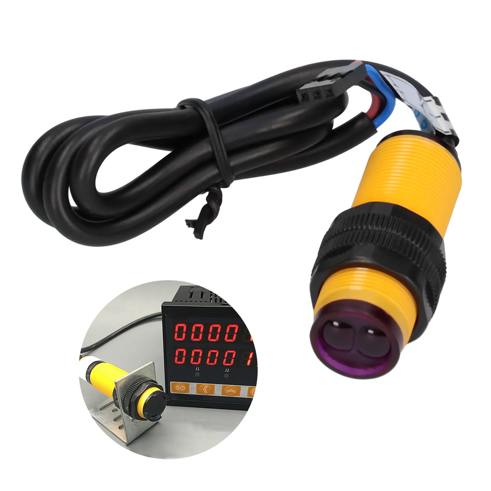 

Smart Car Robot E18-D80NK Infrared Obstacle Avoidance Photoelectric Sensor Proximity Switch 3-80cm Detection Range Adjustable