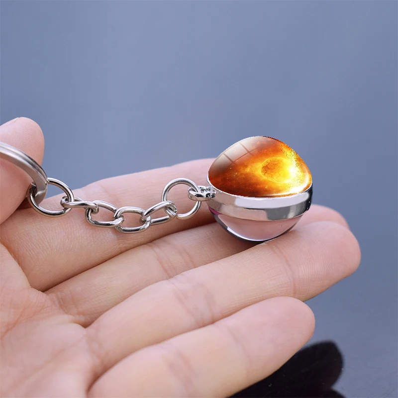 Светящаяся солнечная система брелок для планеты галактика Nebula Galss шар луна земля