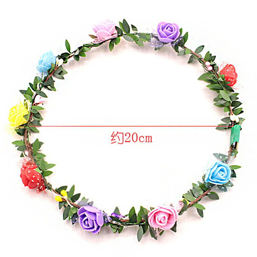 Светодиодная лента для волос с цветами корона венок гирлянда маскарадный ободок