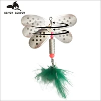 sea hard metal fishing spinner lure spinner spoon fishing lure spinnerbait with feather hooks for carp fishing pesca