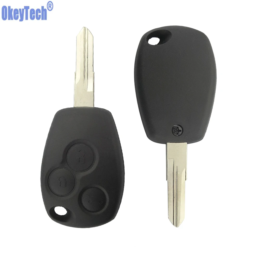 OkeyTech дистанционный Автомобильный ключ оболочки для Renault Duster Clio DACIA 3 Twingo Logan Sandero Modus для Nissan 3 кнопки с лезвием VAC102