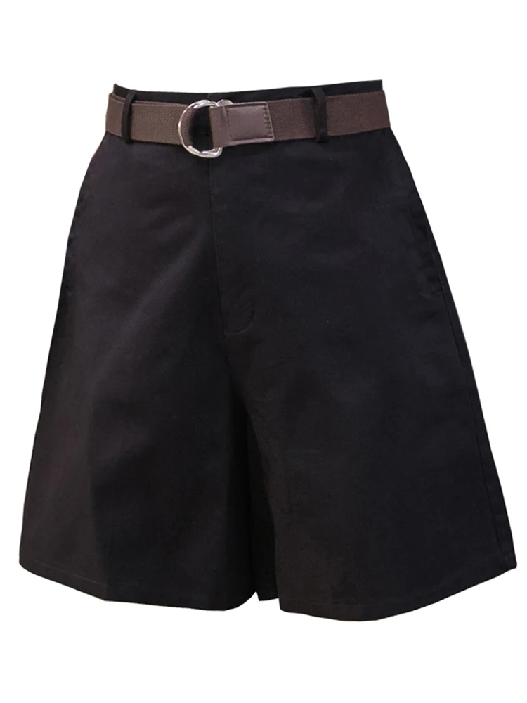 

5-point Bermuda Suit Shorts women's straight Hong Kong style summer wide leg pants loose tooling new thin 5-point
