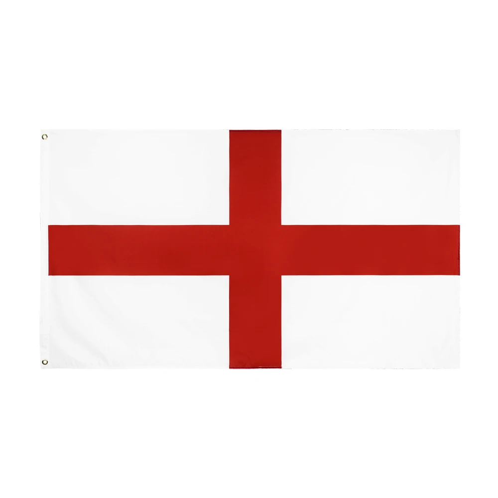 

Morning red cross uk england flag 90x150cm single sided printed metal grommets polyester flag and banner