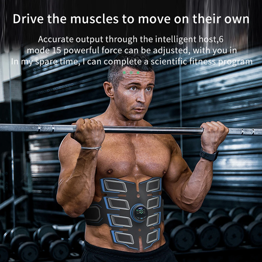 

EMS Abdominal Muscle Stimulator Trainer USB Connect Abs Fitness Equipment Training Gear Muscles Electrostimulator Toner Massage