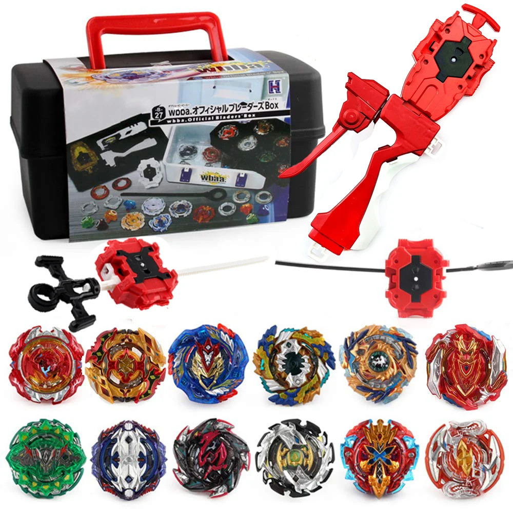 SET Spinning top Burst Arena Toys set B-129 b-128 B-127 Bey Burst With Launcher And Storage Box Bayblade Bable Drain Fafnir Phoenix - Цвет: SET