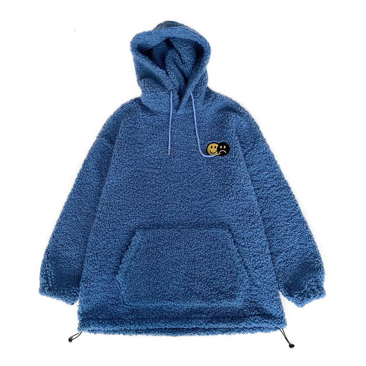 

2020 Men's Fashion Trend Cashmere Hoodies Keep Warm Pullover Casual Loose Wool Sweatshirts Apricot/Blue Color Clothes Coat M-2XL