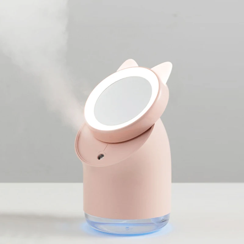 

3 in 1 Beauty Mirror USB Humidifier Night Light Makeup Mirror LED Light Desktop Ultrasonic Aroma Diffuser Office Home Mist Maker