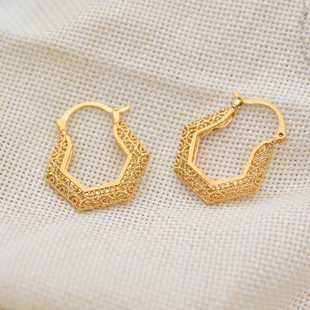 WANDO золотой цвет Nationali Эфиопии серьги для женщин/девушка золото Цвет классика