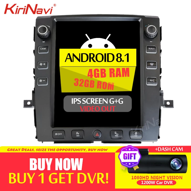 KiriNavi 12," Telsa стиль вертикальный экран Android 8,1 Автомагнитола для Nissan Titan XD автомобильный Dvd мультимедийный плеер gps навигация 4G