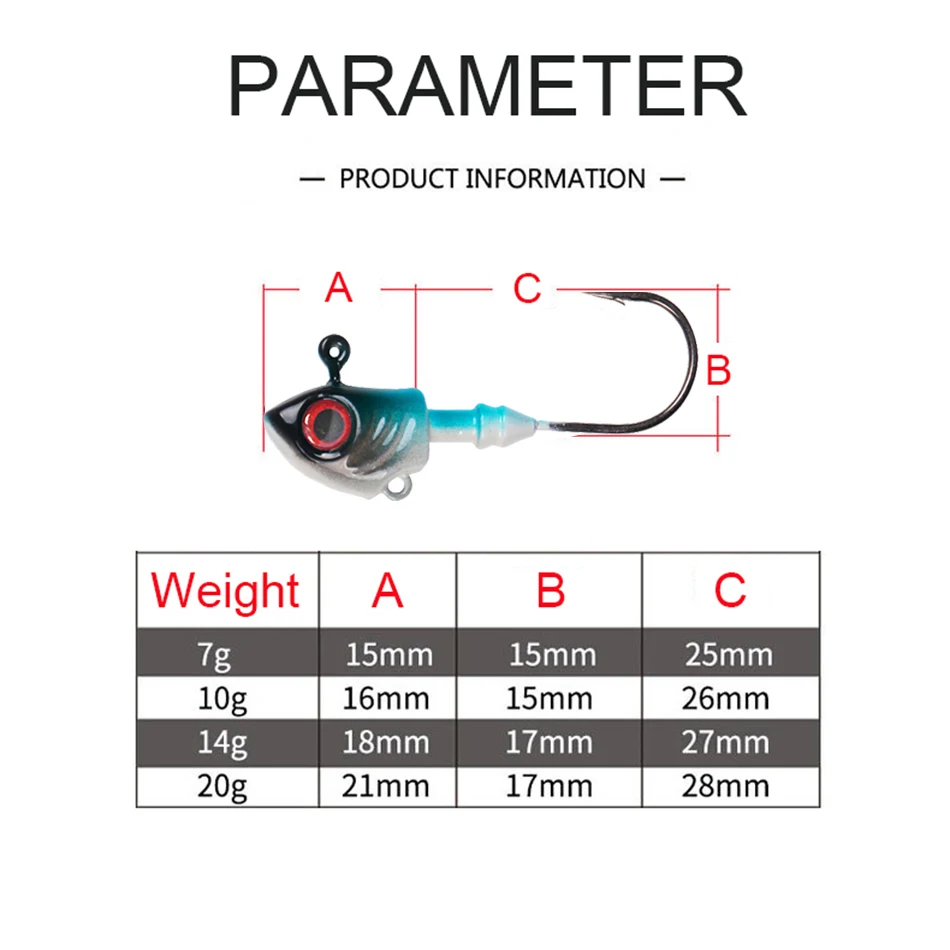 3 шт. рыболовный крючок с головой 3. Искусственная кожа/7 г/10 г/14 г/20 г для джиггинга