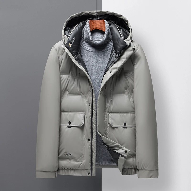 

Мужская зимняя куртка с капюшоном 2021, мужская повседневная короткая зимняя плотная теплая верхняя одежда, зимняя куртка для среднего и моло...