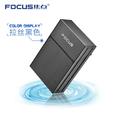 YH-035 black case Фокус Абсолютно держатель Ciagrette коробка со съемными USB электронными зажигалками Беспламенное ветрозащитное табачное портсигар чехол зажигалки - Цвет: YH-035 black case