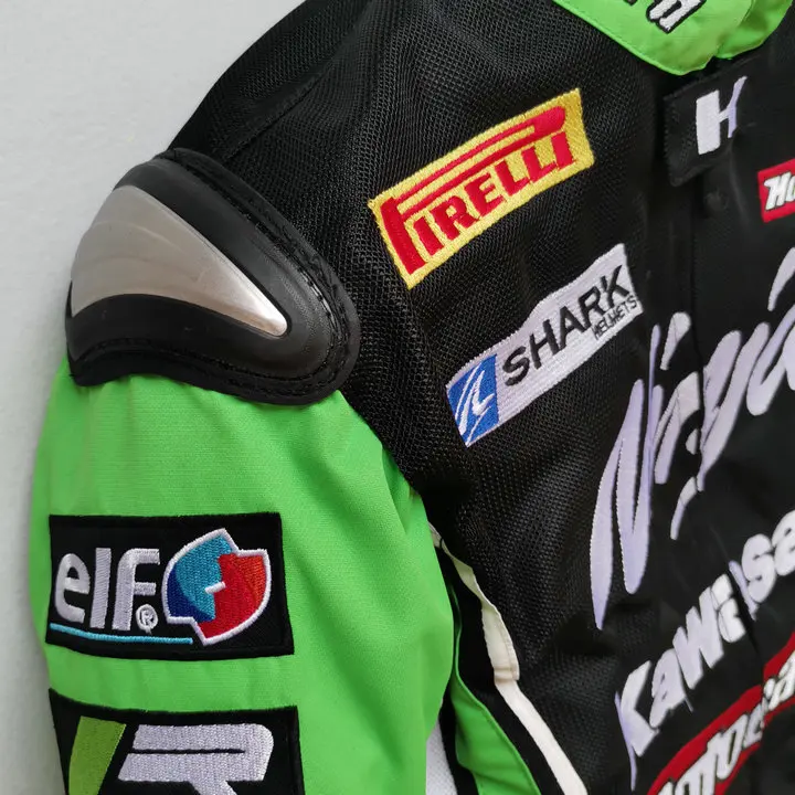 Летняя мотоциклетная Мото GP для KAWASAKI куртка гоночная команда мотоцикл езда с протекторами одежда