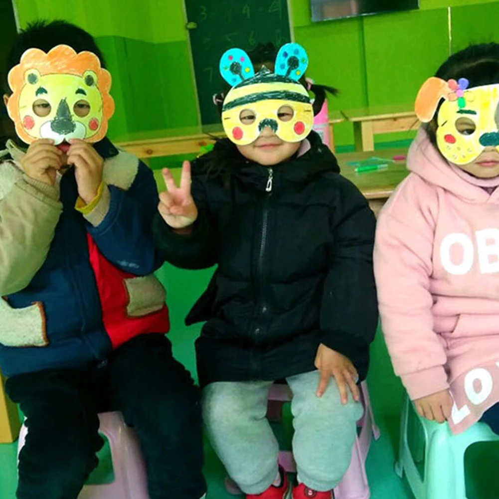 Мультяшные животные бумажная маска для рисования граффити творческие изделия