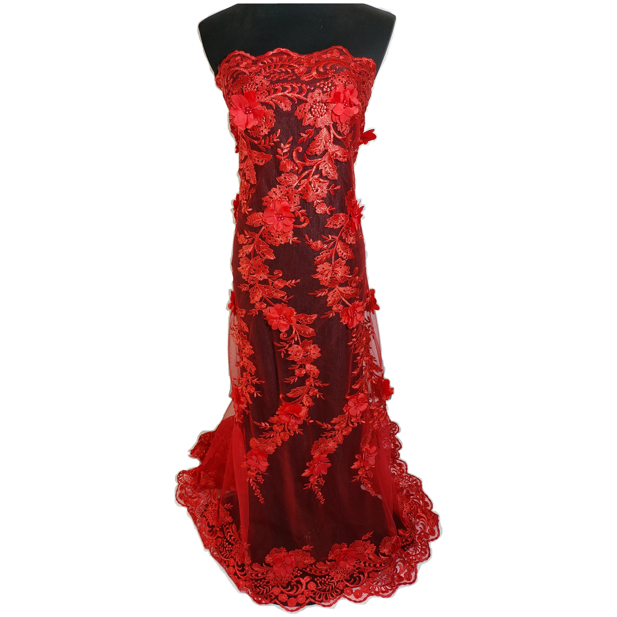 3D French Lace Fabric Mint Green Net Beaded Sequins Flowers Fabrics Luxury Evening Dress Aqua Tulle | Дом и сад