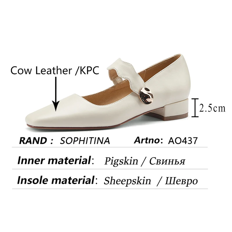 

SOPHITINA Fashion Flats Female All-match Essential Metal Piece Lady Shoes Low Heels Pure Color Leather Simple Women Shoes AO437