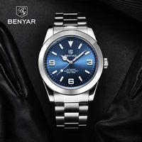 benyar watches mens 2022 top brand luxury stainless steel mechanical automatic watch men sport waterproof fashion montre homme
