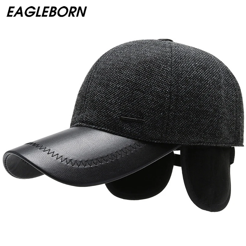 Новая зимняя мужская бейсболка классические снепбеки шапка для папы теплая