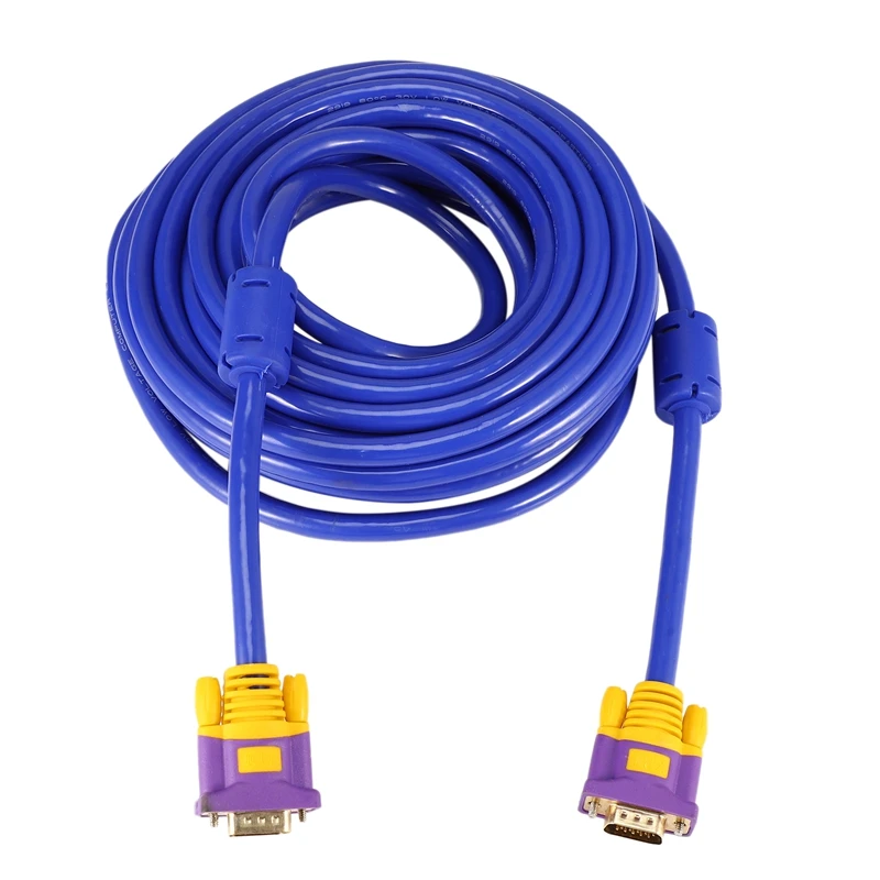 10 м VGA кабель мужской 3 + 9 HD полностью проводной 15 PIN для ЖК CRT проектор ПК ноутбук