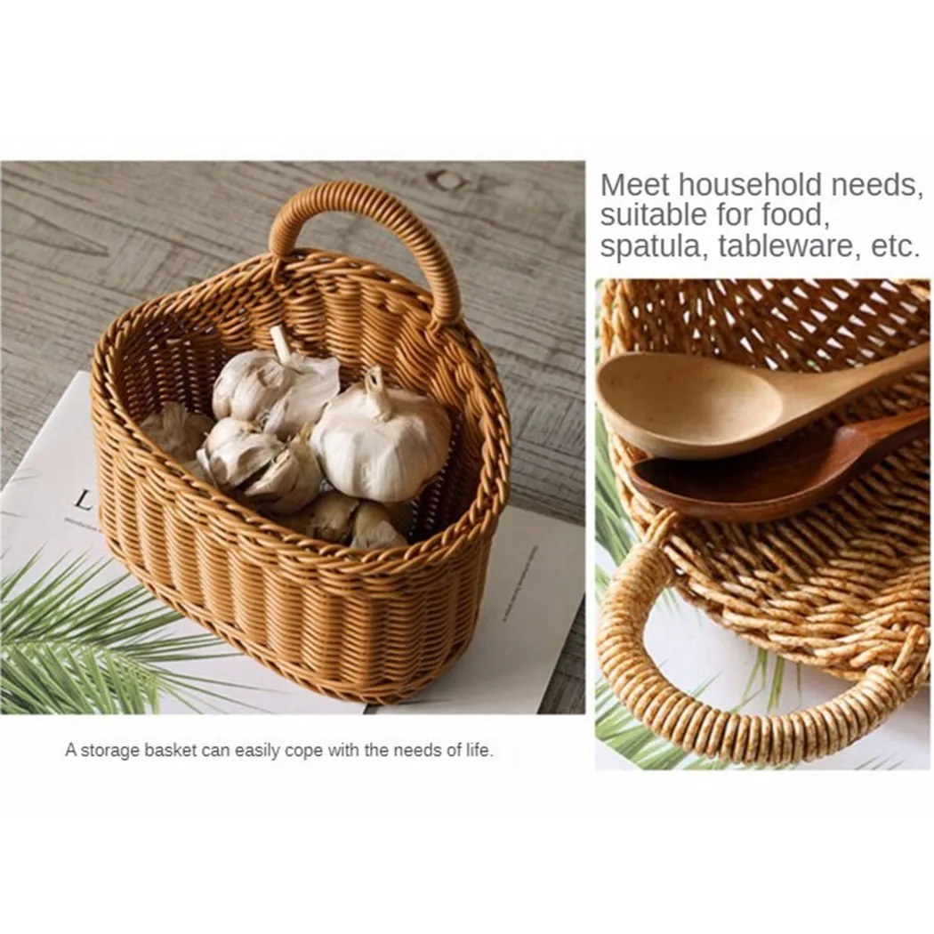 

Wall Hanging Storage Baskets Hanging Woven Rattan Baskets Storage Basket Wicker Basket For Planters Garden Wall Home Decoration