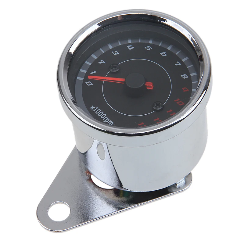 Мотокросса хром скутер мотоцикл Аналоговый тахометр датчик светодиодный