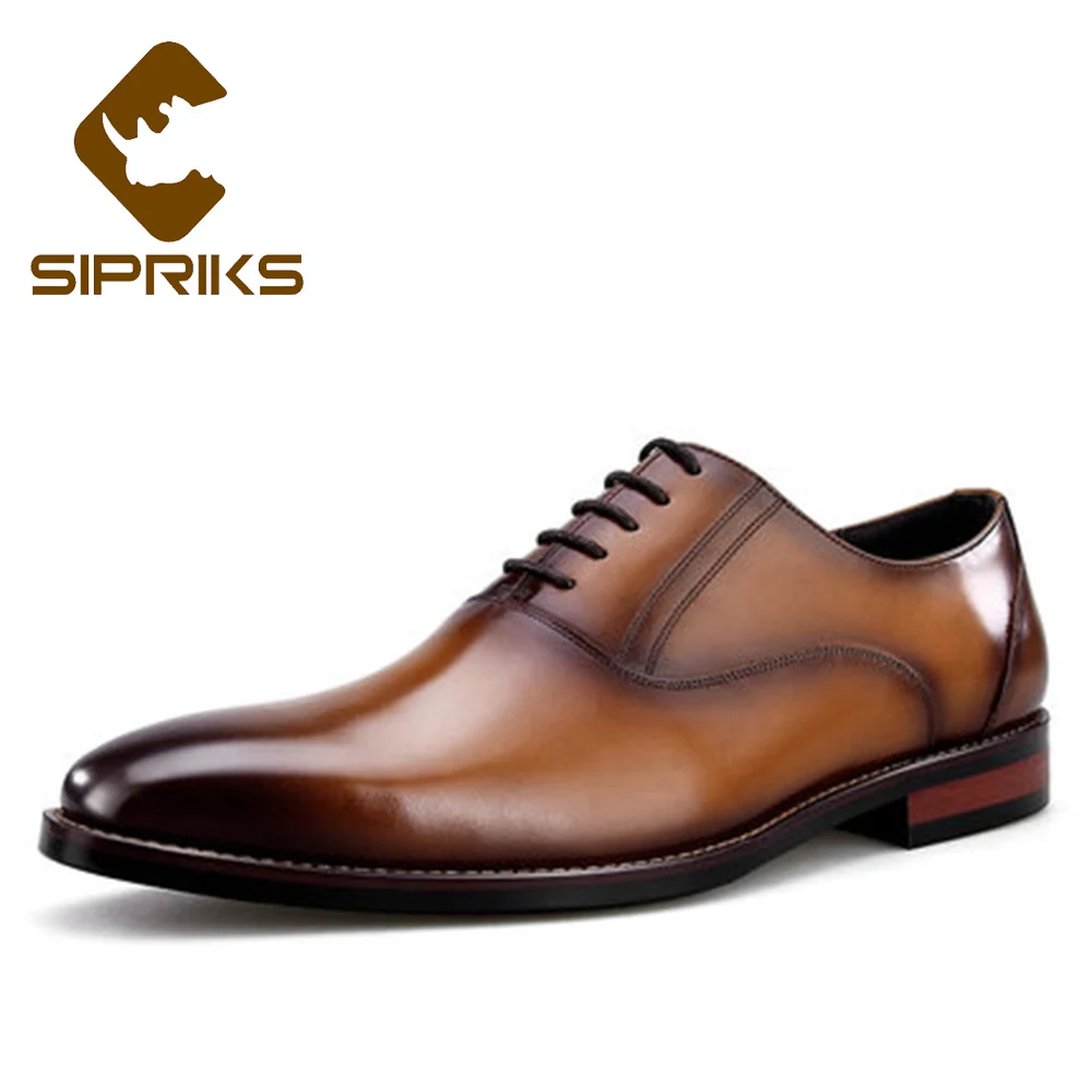 

Sipriks Luxury Patina Leather Casual Shoes Mens Oxfords Unique Designer Leisure Shoes Male Wedding Party Social Shoes Elegant