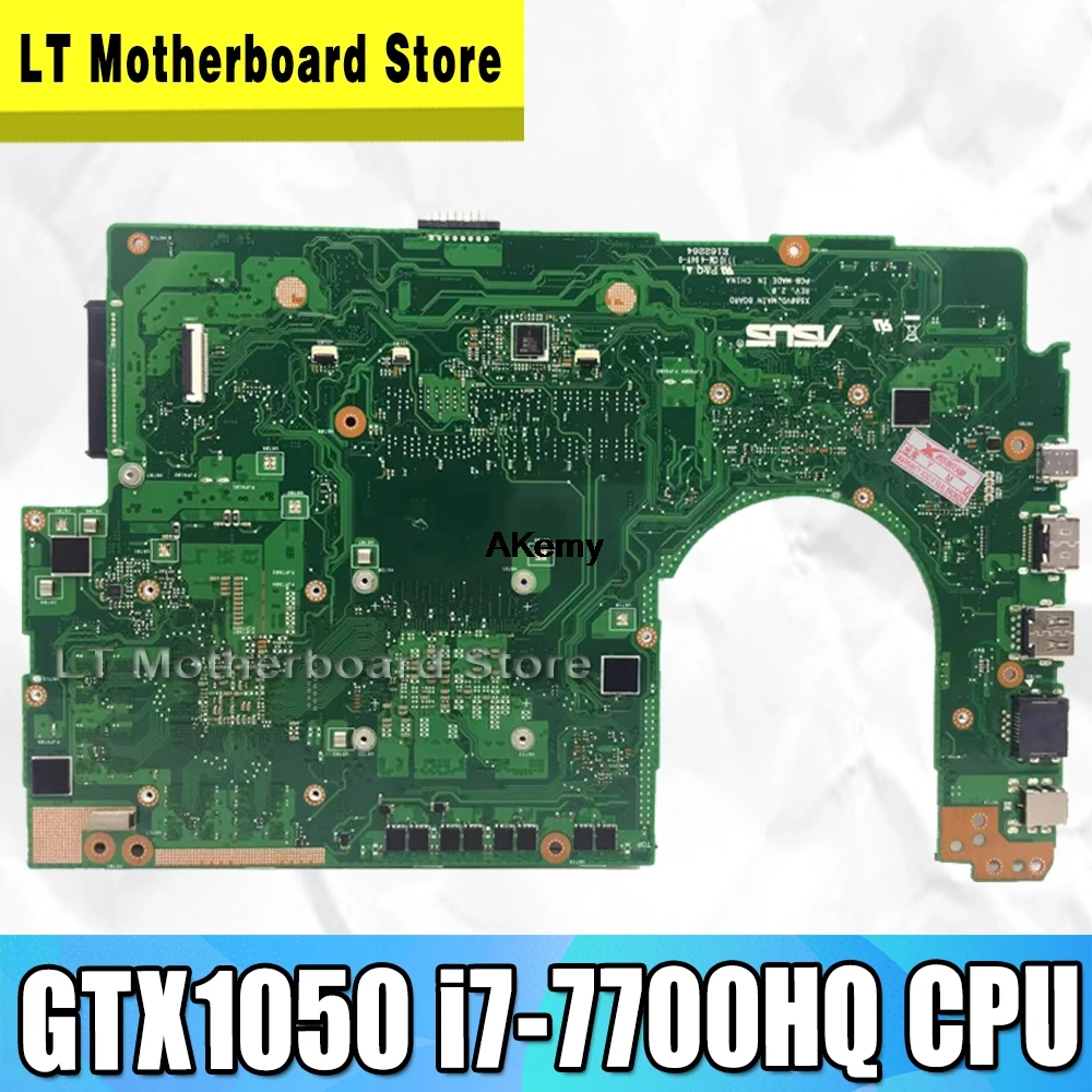 

X580VN Motherboard with GTX1050 Graphics card i7-7700HQ CPU For Asus Flying fortress X580 X580V X580VD X580VN laptop Mainboard