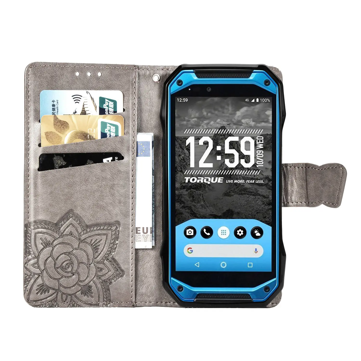 С изображением милой бабочки чехол для Kyocera Torque G04 (5.0in) крышка флип кожаный