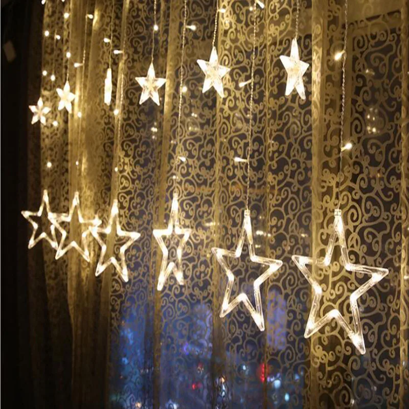 Светодиодный светильник шторы пентаграмма занавески рождественские украшения