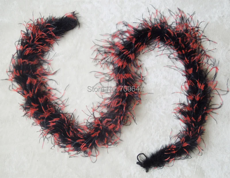 Роскошный красный и черный страусиный Боа-танцевальный костюм, бурлеск, украшение из перьев, кружево из перьев, 1 шт./лот