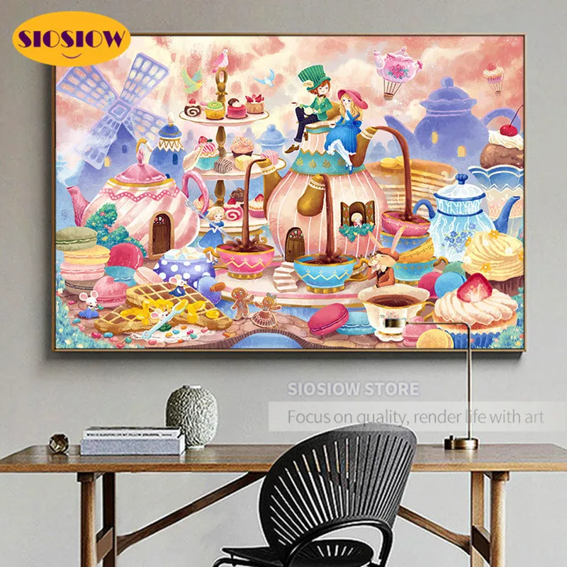 Картина из страз 5D сделай сам мозаика квадратных с мультяшным принцем принцессы