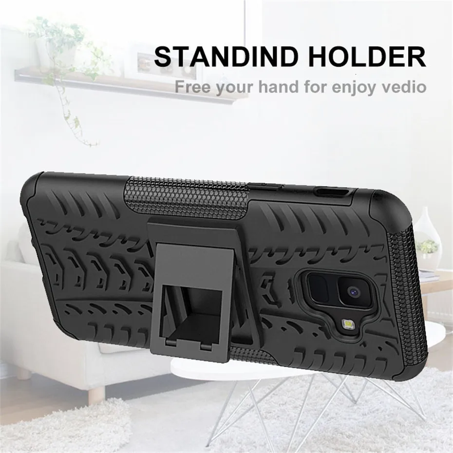 Silicone Fitted Case For Samsung Galaxy A6 2018 Plus Hybrid Standing Heavy Duty ShockProof Cover |