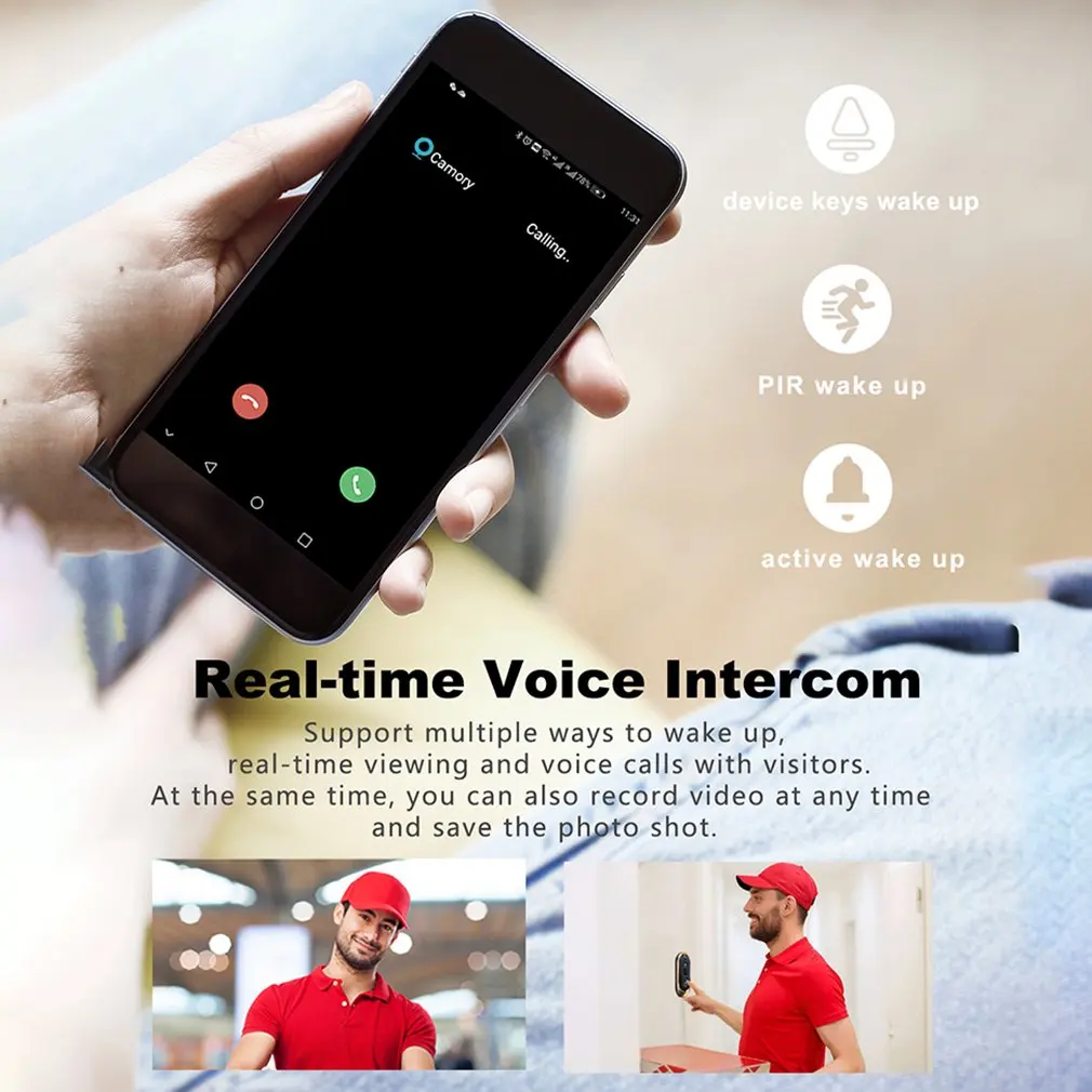 

WiFi Doorbell Camera Video Door bell Intercom IR Alarm Wireless Security Camera Waterproof 1080P HD Remote Monitoring