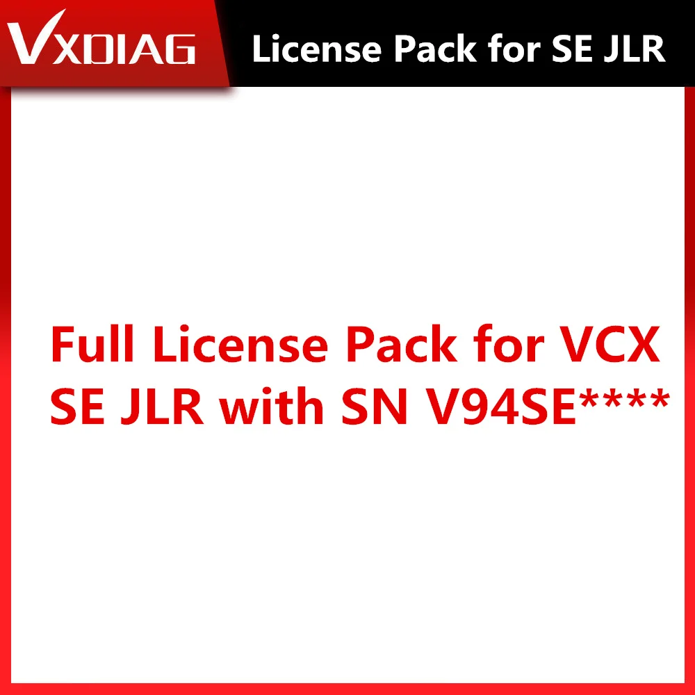 

VXDIAG полный комплект лицензий авторизации бренда для VCX SE JLR с SN V94SE ****