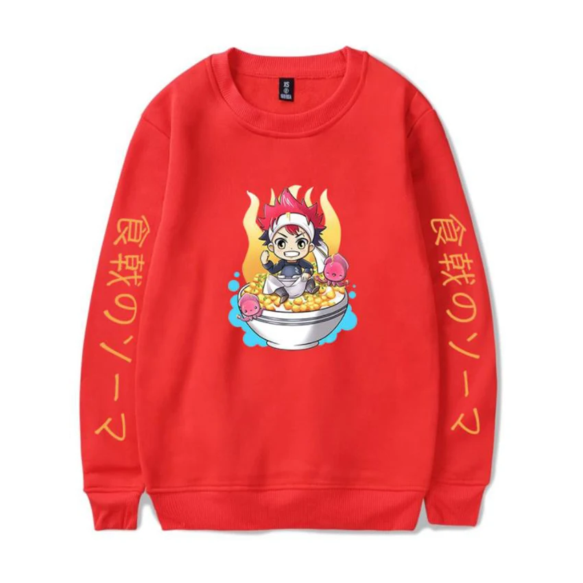 

Yukihira Soma Food WarsShokugeki no Soma Anime Cosplay Print Unisex Sport Long Sleeve Sweater Hot Popular Round Neck Hoodie