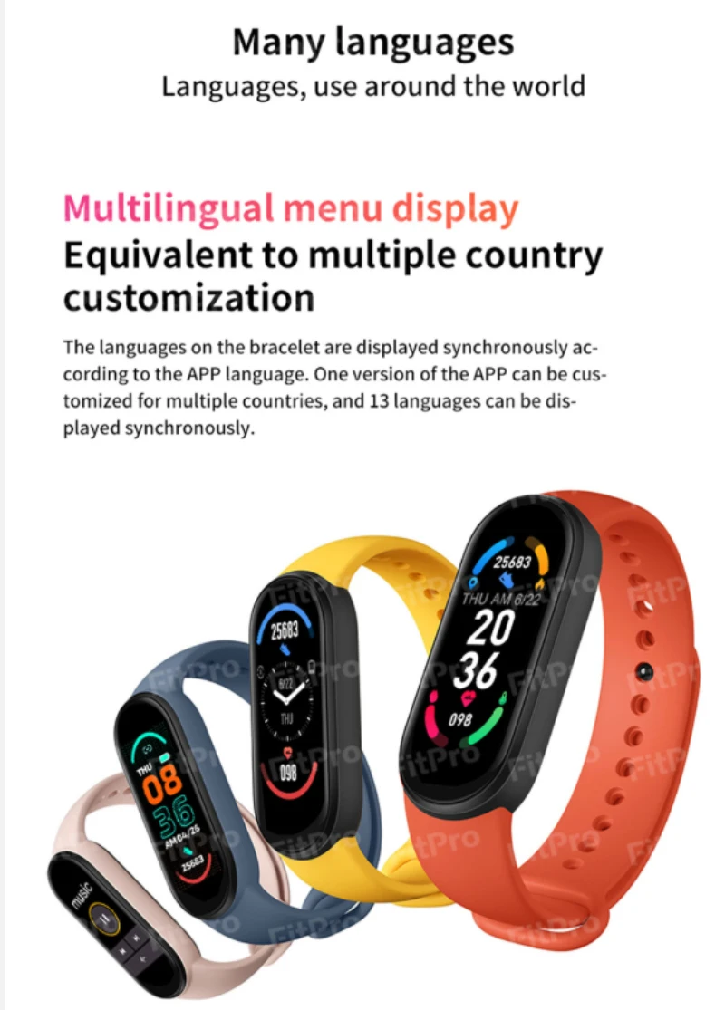 

2021 New M6 Smart Bracelet Watch Fitness Tracker Heart Rate Blood Pressure Monitor Color Screen IP67 Waterproof For Mobile Phone