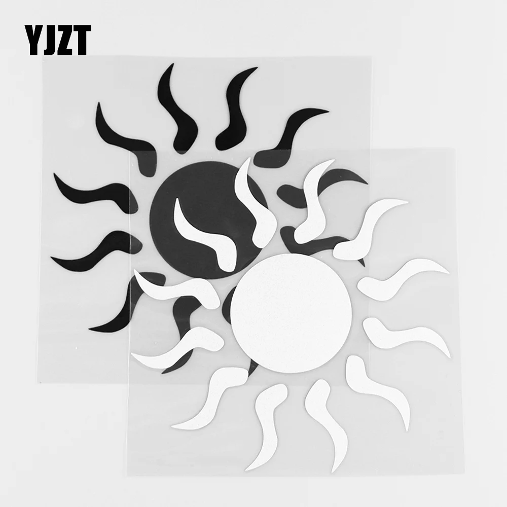 

YJZT 13.5X13.5CM Personality Car Sticker Funny Sun Bumper Window Vinyl Decals Black / Silver 10A-0317