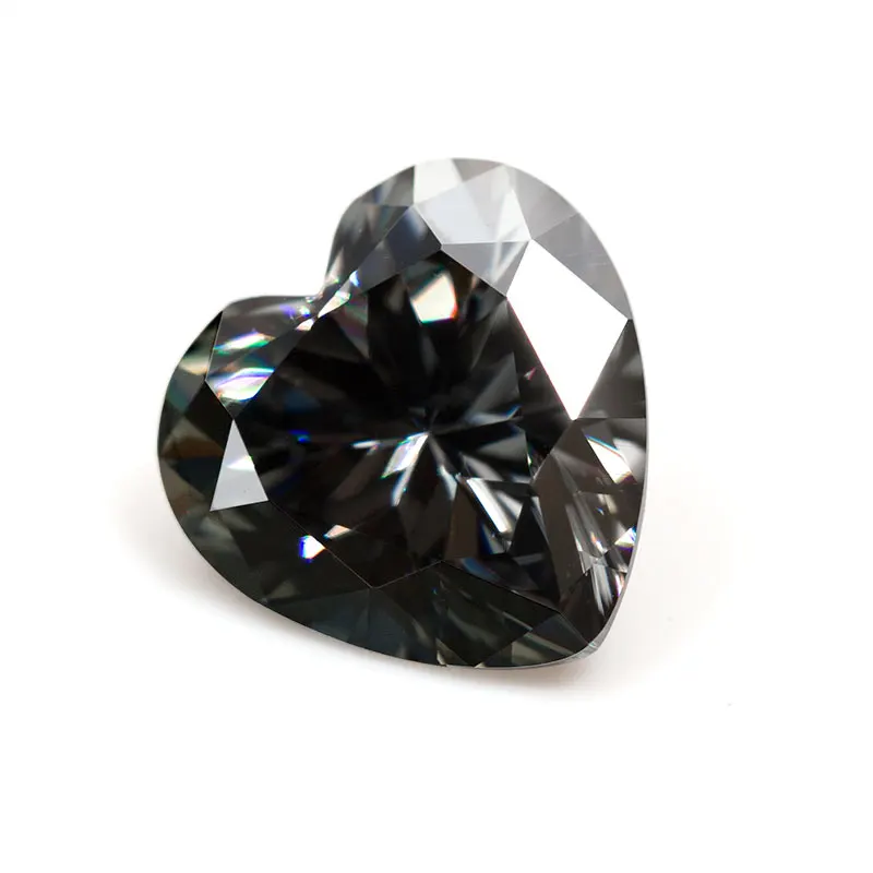 

Wholesale Forever Brilliant Loose Moissanite 8.5X8.5mm Dark Gray Color Heart Shape Moissanite