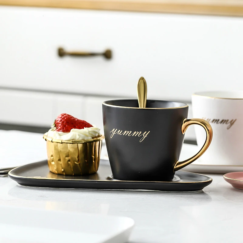 Северная Европа керамика Кофе кружки из нержавеющей стали чашки и наборы блюдец