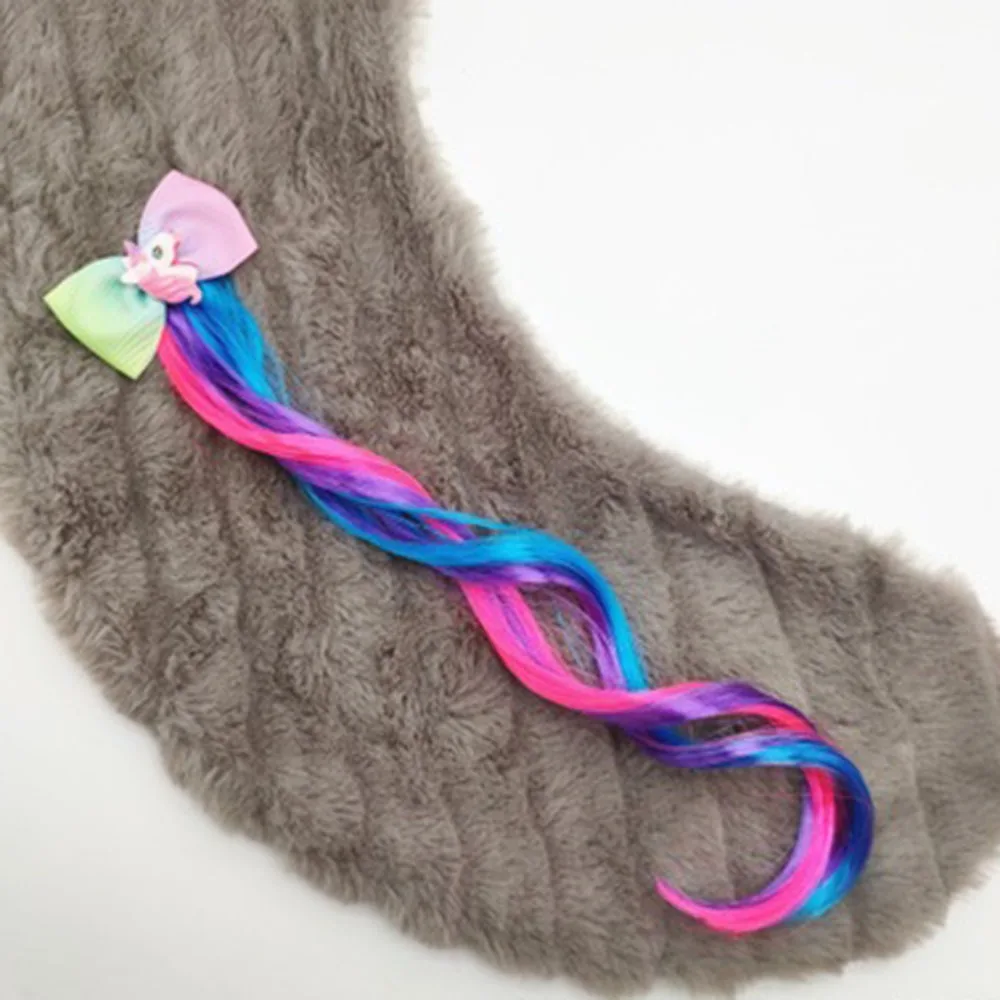 Заколки для волос с милым мультяшным единорогом девочек цветные заколки