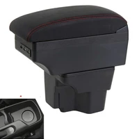for kia k2 rio 3 armrest box universal car center console modification accessories double raised with usb