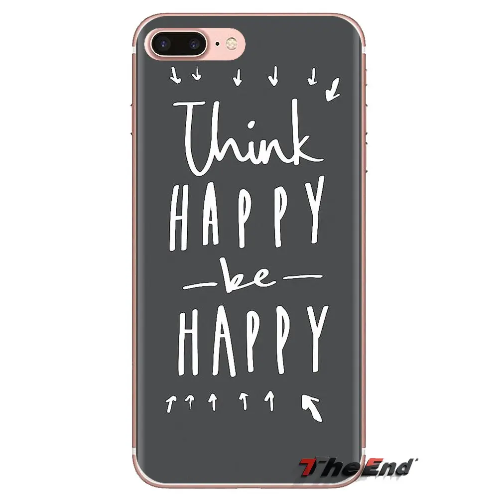 Silicone Case For Huawei G7 G8 P7 P8 P9 P10 P20 P30 Lite Mini Pro P Smart Plus 2017 2018 2019 Think happy be Inspirational |