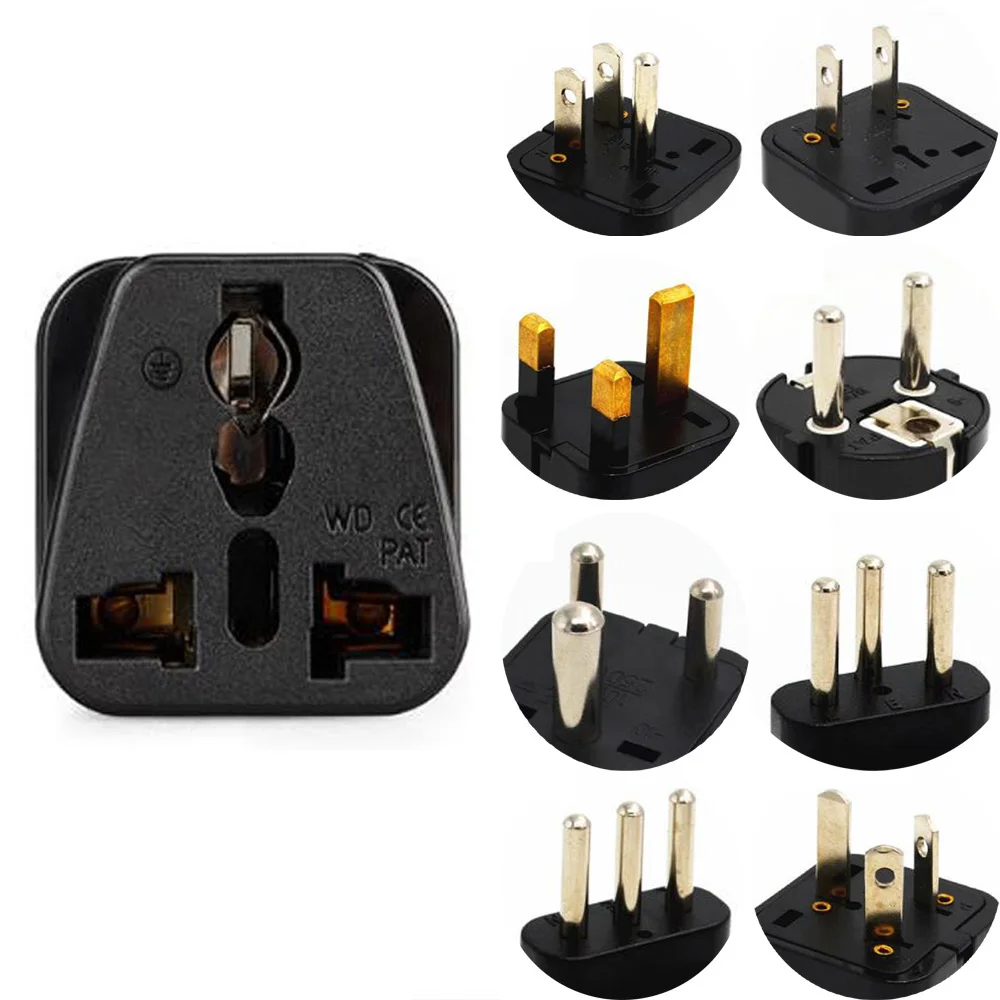 Универсальная электрическая вилка дорожный переходник черного и белого цвета