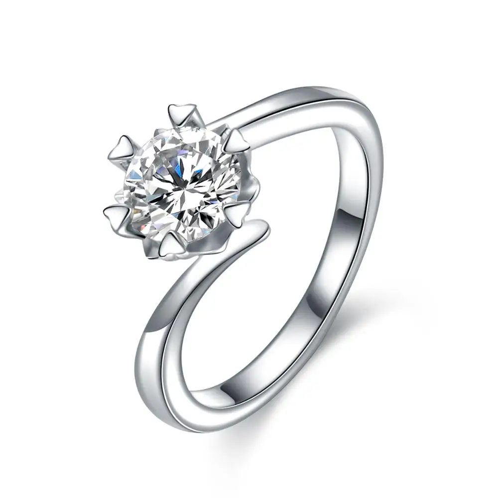 Модное кольцо с муассанитом Starsgem из серебра 925 пробы 1 карат | Украшения и