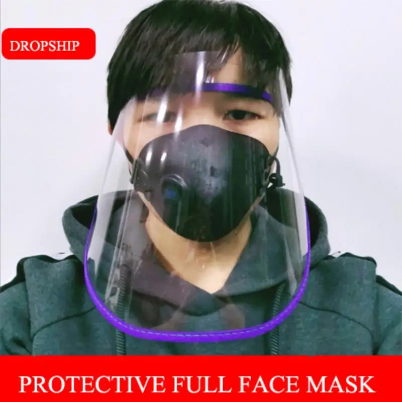 Прозрачная Защитная крышка для лица Mascarillas козырек анти-туман пыленепроницаемые