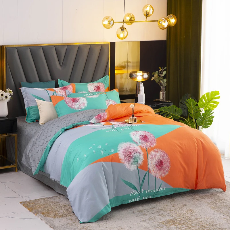 

Large Version Dandelion Rainbow Fashion Bedding Set Double Sheet Luxury Queen King Size Bed Linens Duvet Cover Sheet Pillow Case