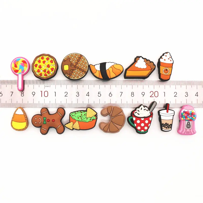 Original 1pcs Guacamole/Sushi/Croissant/Waffle PVC Shoe Charms Accessories Shoe Decoration for Croc jibz Kids Party X-mas Gifts