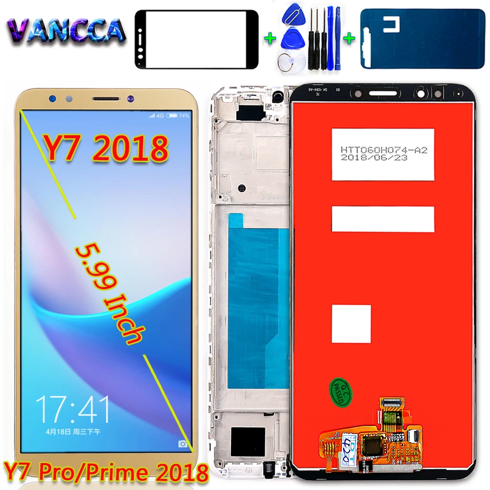 Vancca 5 99 дюймов ЖК дисплей для Huawei Y7 2018 / Pro Prime сенсорный экран дигитайзер сборки