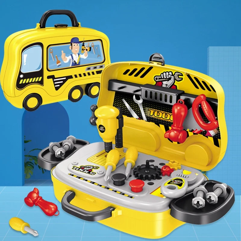 

Kids Pretend Play Simulation Toys with Suitcase Children Role Playset Bus Toys